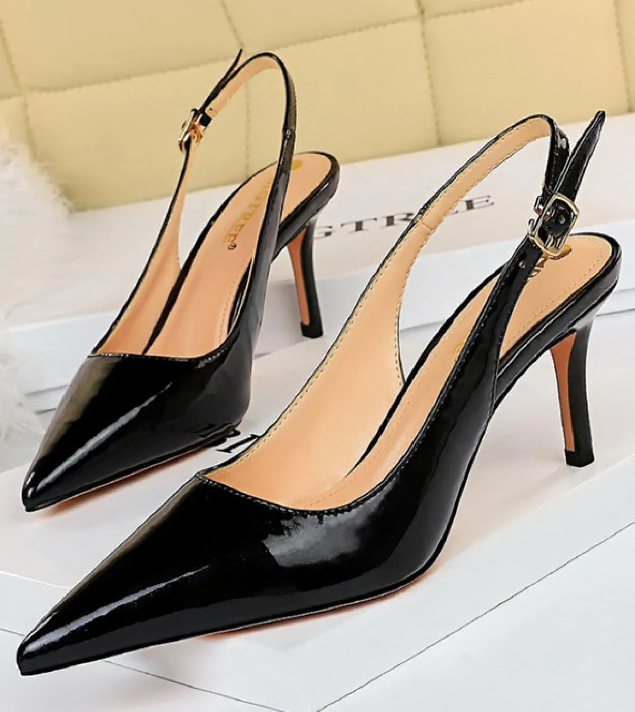 Summer Women 7cm 95cm Sandali con tacco alto Lady Stripper Slingback Sandles Oversize Medio Tacchi bassi Prom da sposa Giallo