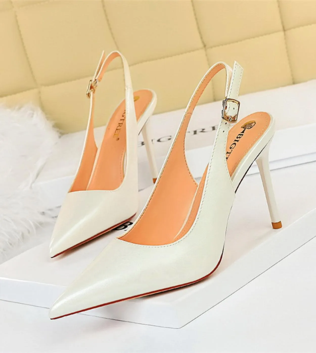 Summer Women 7cm 95cm Sandali con tacco alto Lady Stripper Slingback Sandles Oversize Medio Tacchi bassi Prom da sposa Giallo
