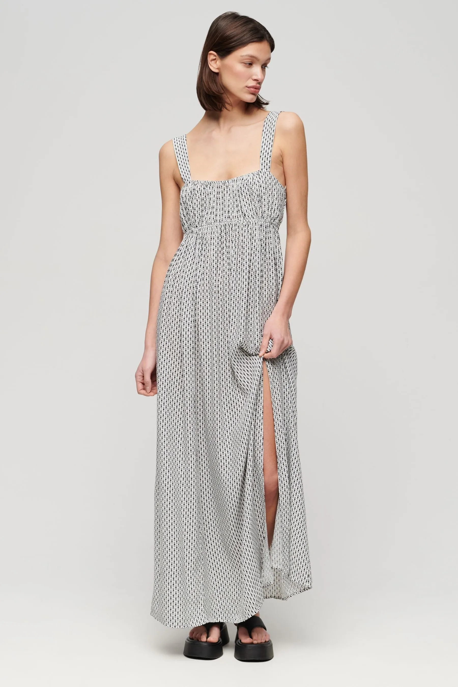 Superdry - Abito maxi con allacciatura