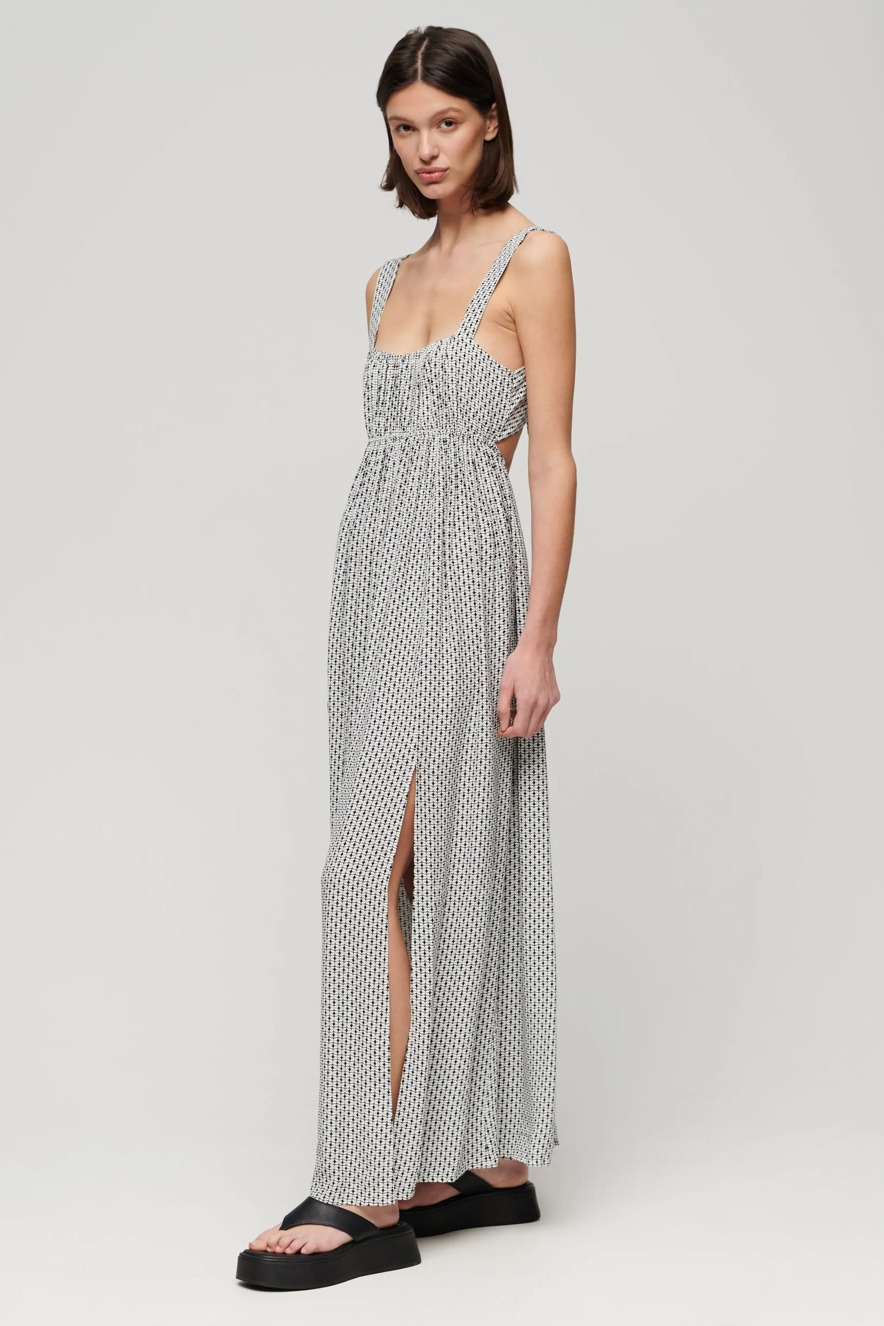 Superdry - Abito maxi con allacciatura
