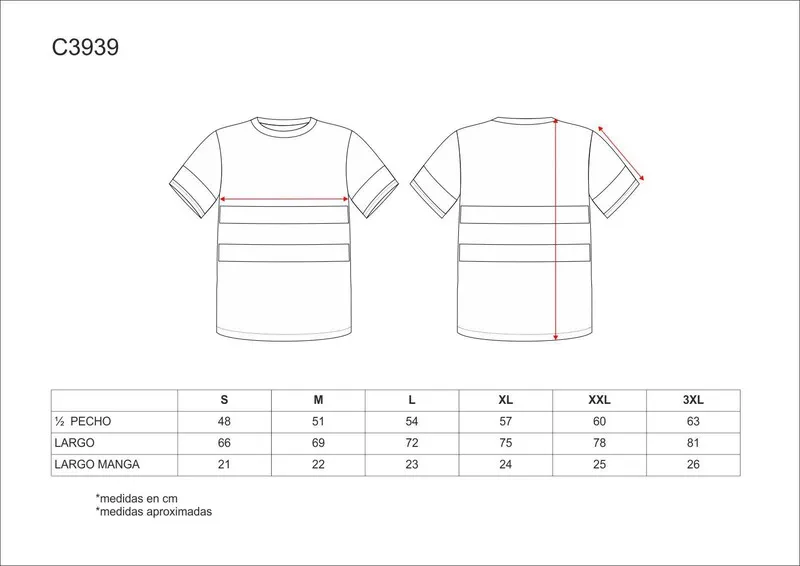 T-shirt a collo alto, maniche corte, nastri riflettenti bianchi