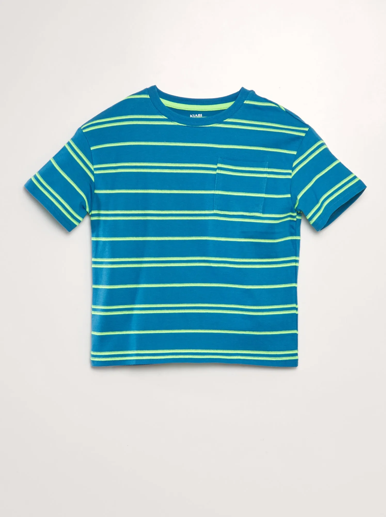 T-shirt a righe in jersey - BLU