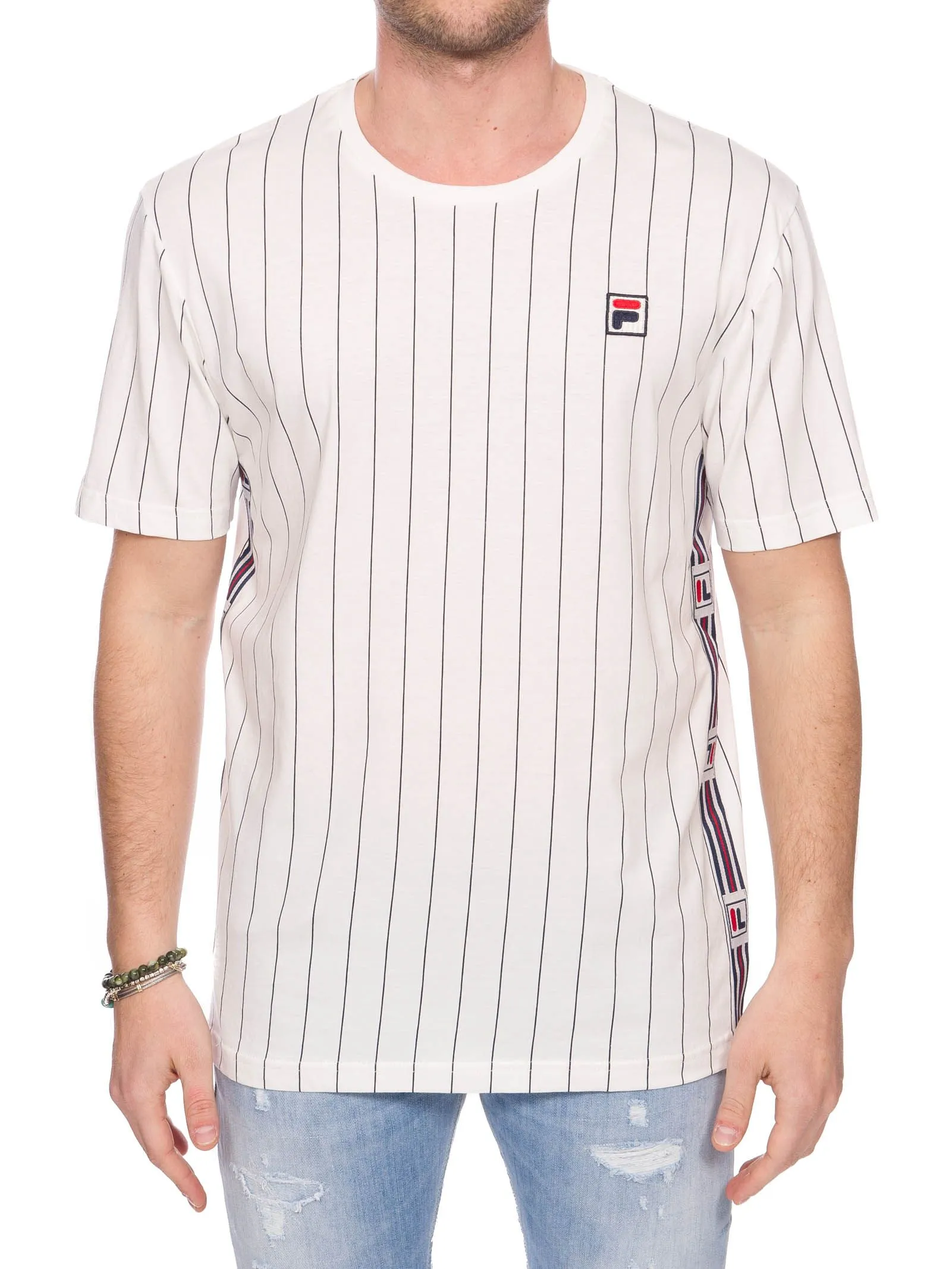 T-SHIRT BIANCA IN COTONE CON APPLICAZIONE LOGO FRONTALE