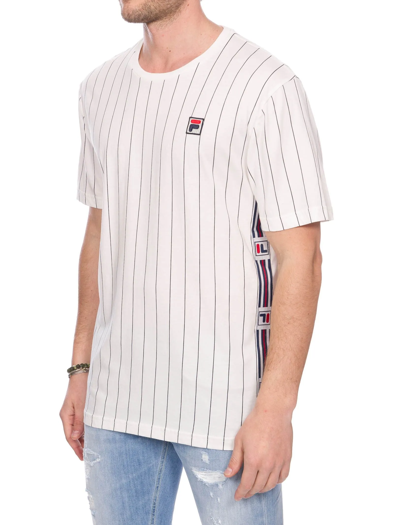 T-SHIRT BIANCA IN COTONE CON APPLICAZIONE LOGO FRONTALE