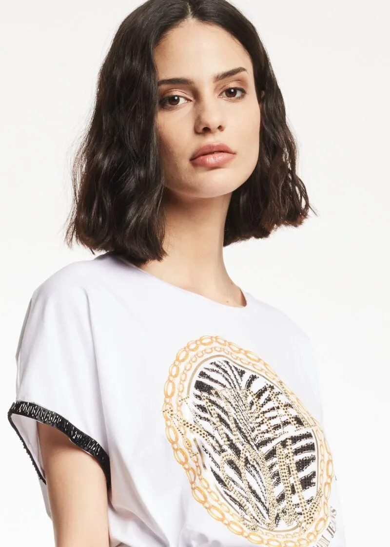 T-shirt con collo a giro
