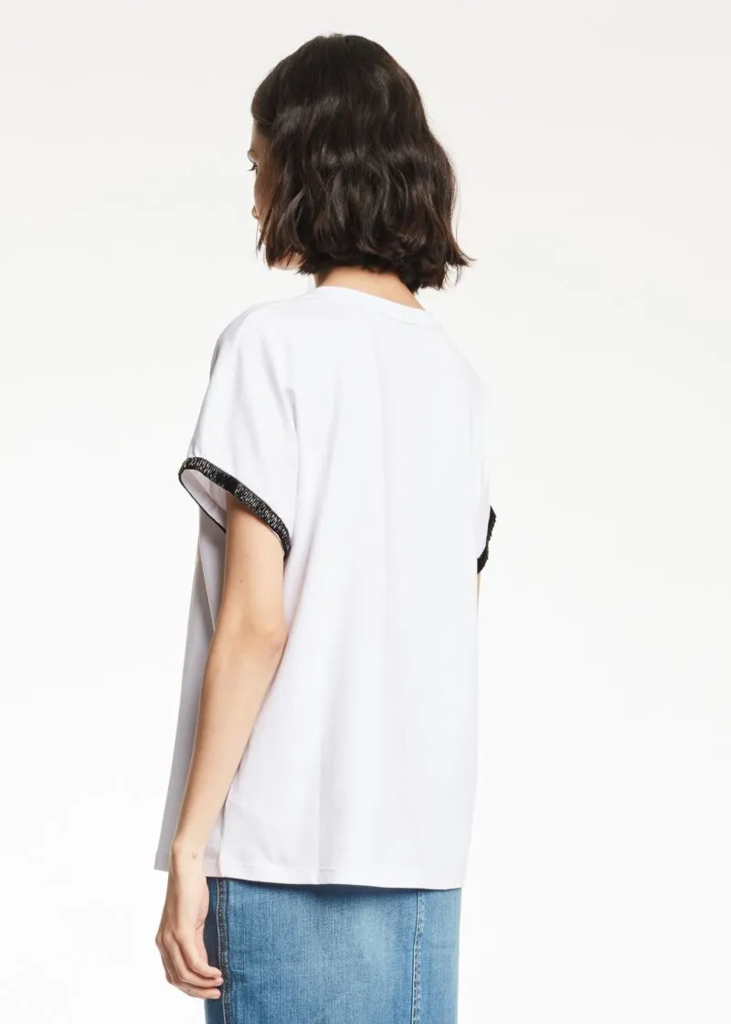 T-shirt con collo a giro
