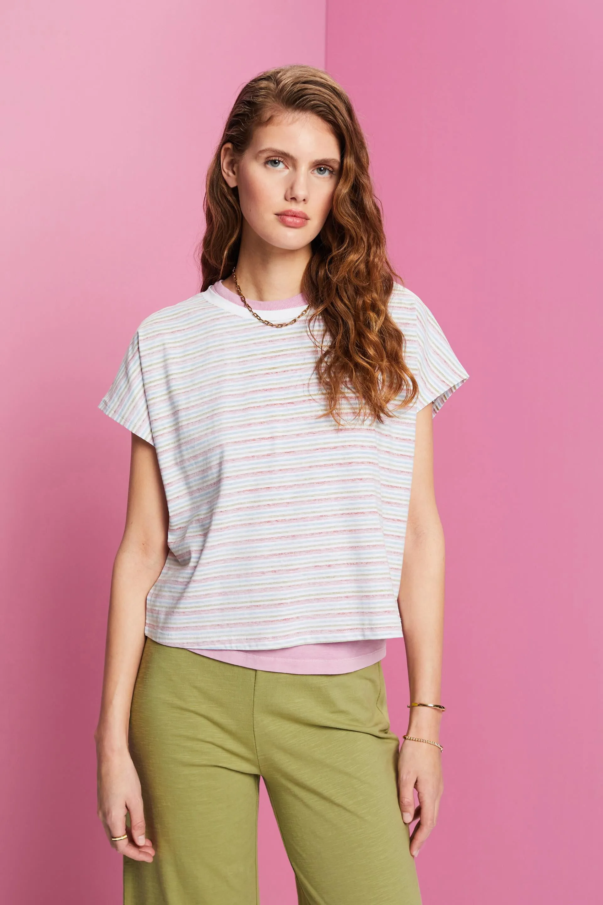 T-shirt cropped a righe