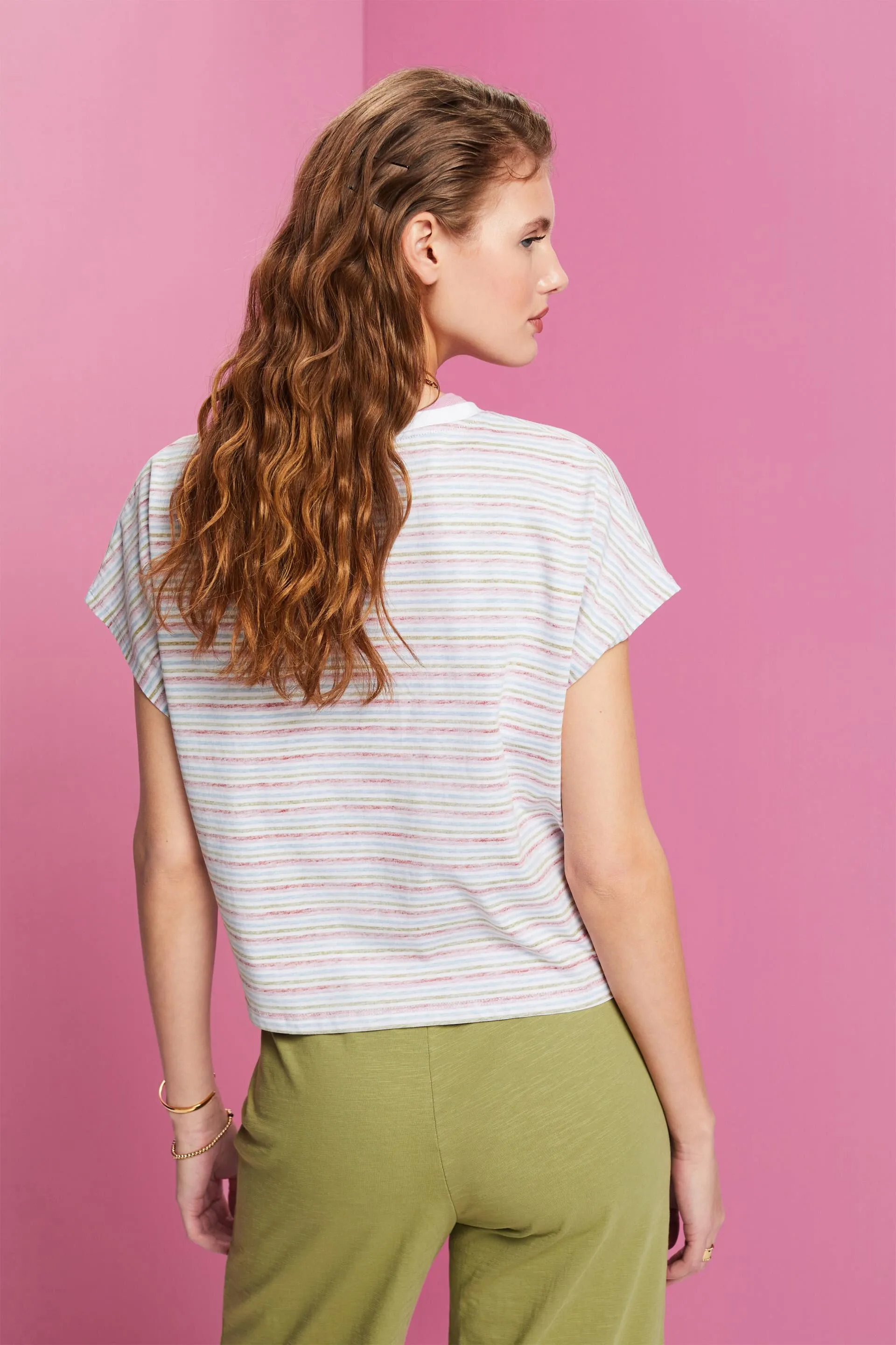 T-shirt cropped a righe