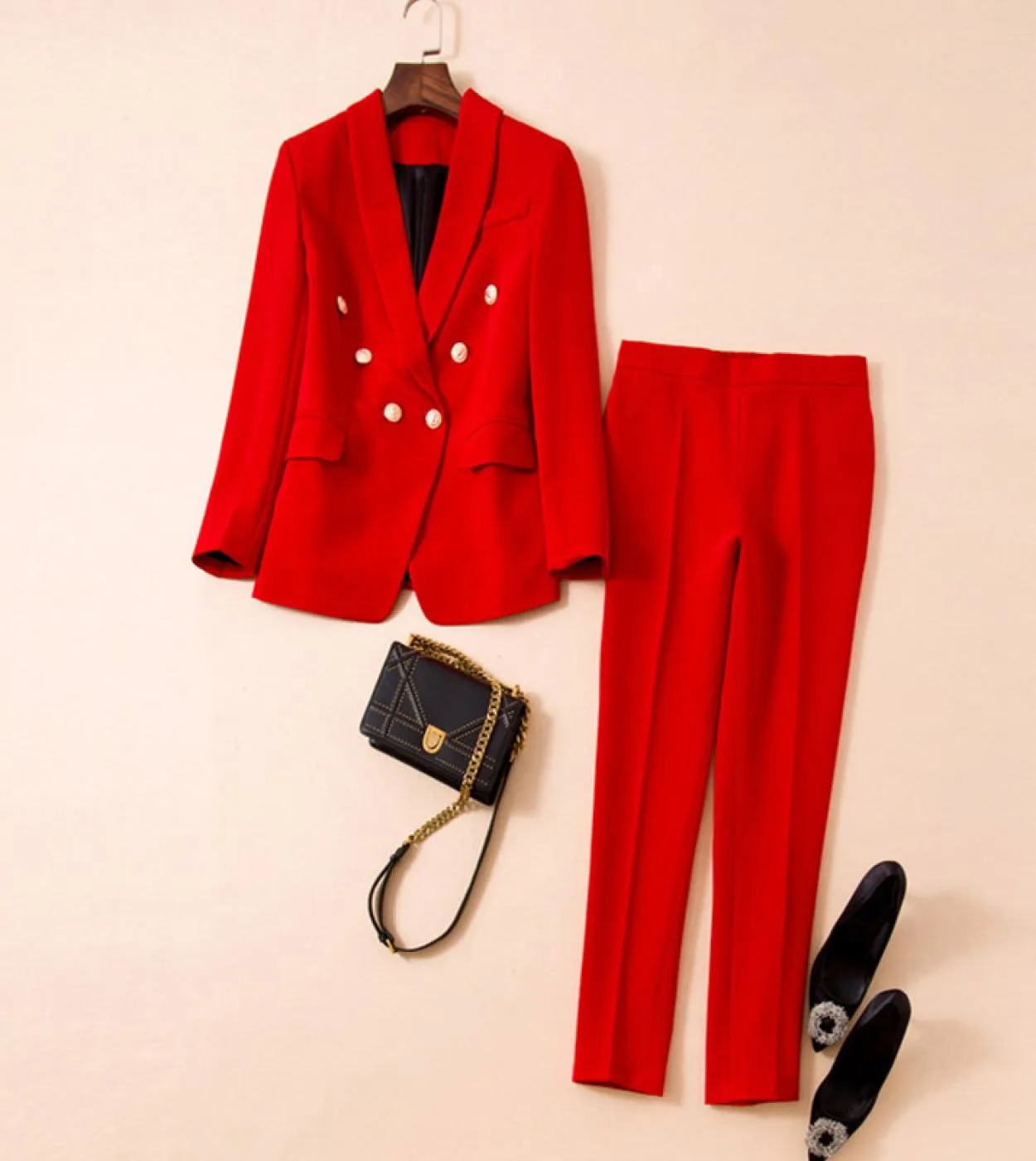 Tailleur pantalone rosa da donna Completi rosa da donna Prezzi bassi Completi pantalone donna rosa nero