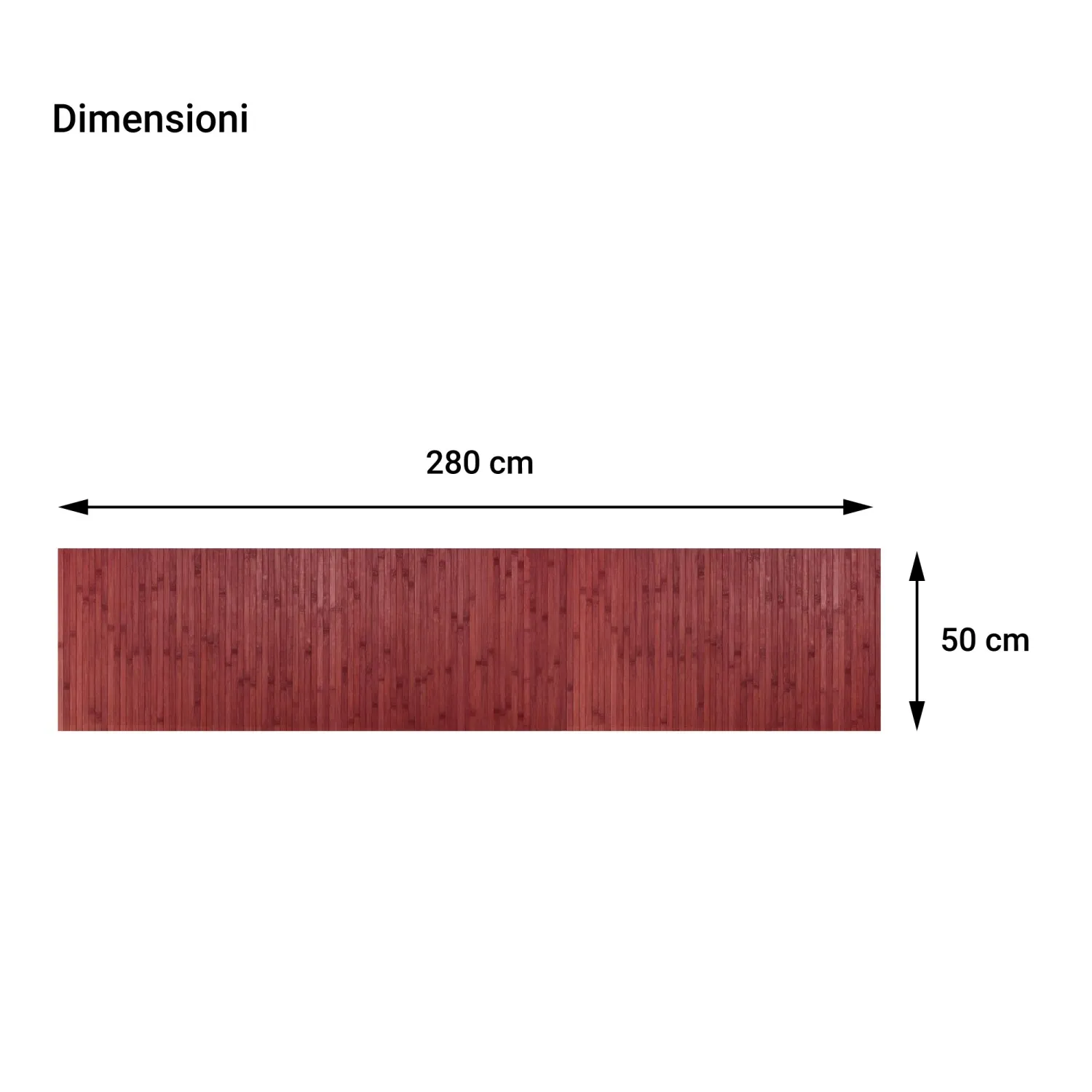 Tappeto arredo Bamboo Plain 50x280 cm rosso