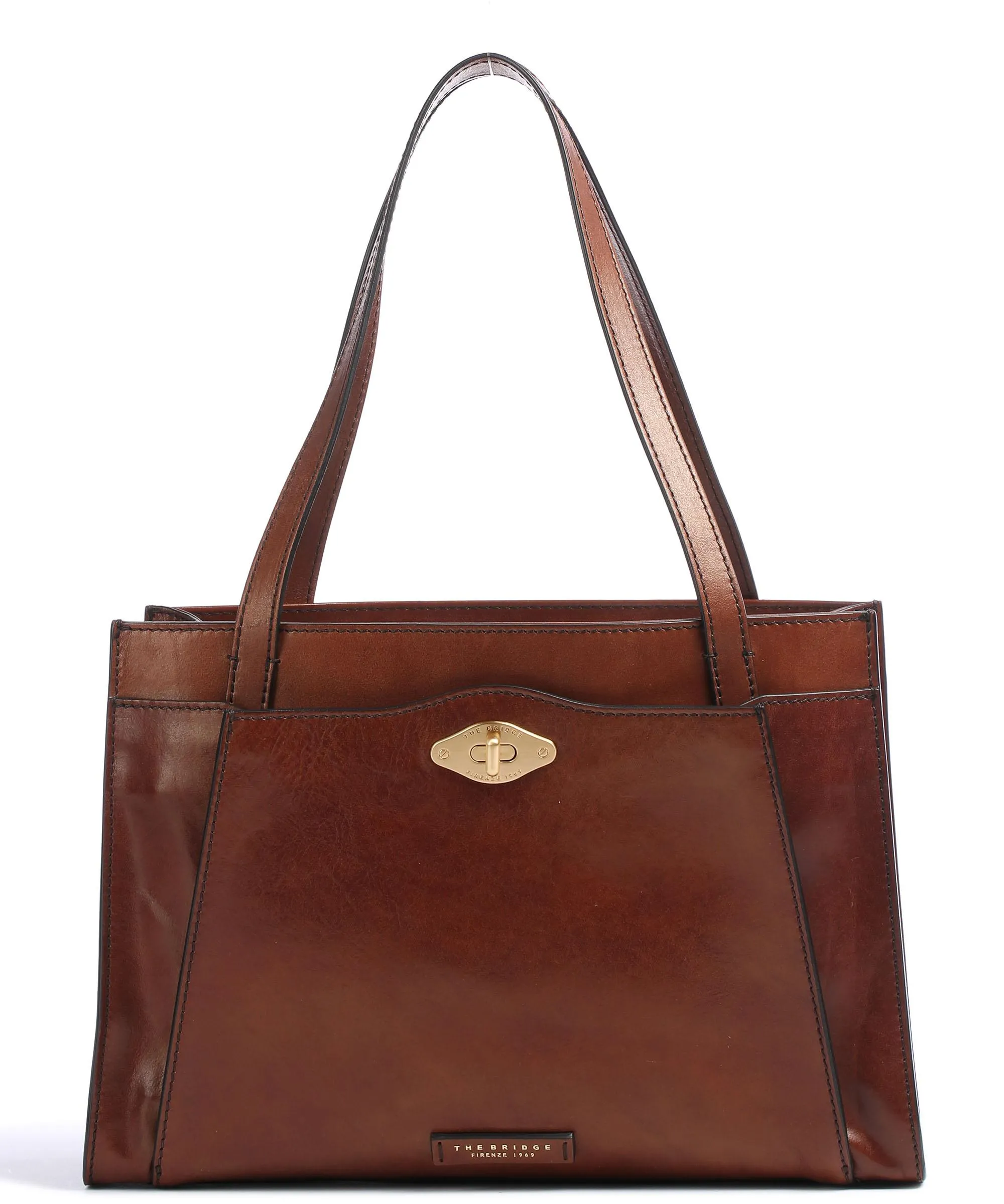  The Bridge Barbara Borsa shopper pelle di vacchetta finemente grana marrone  