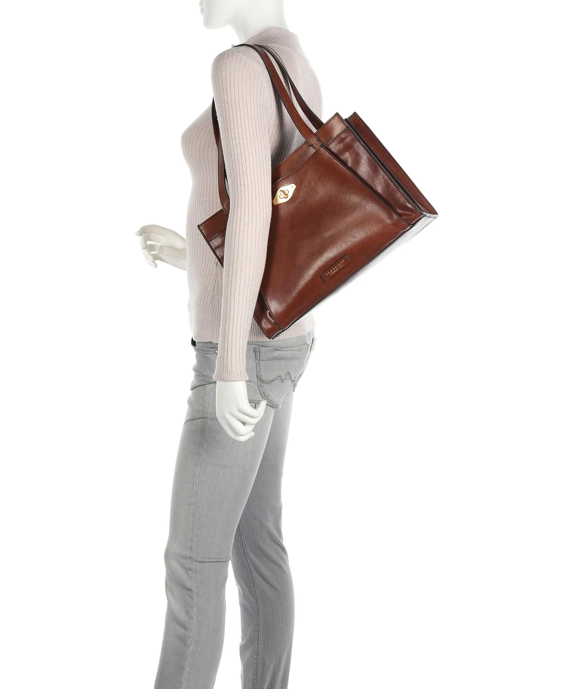  The Bridge Barbara Borsa shopper pelle di vacchetta finemente grana marrone  