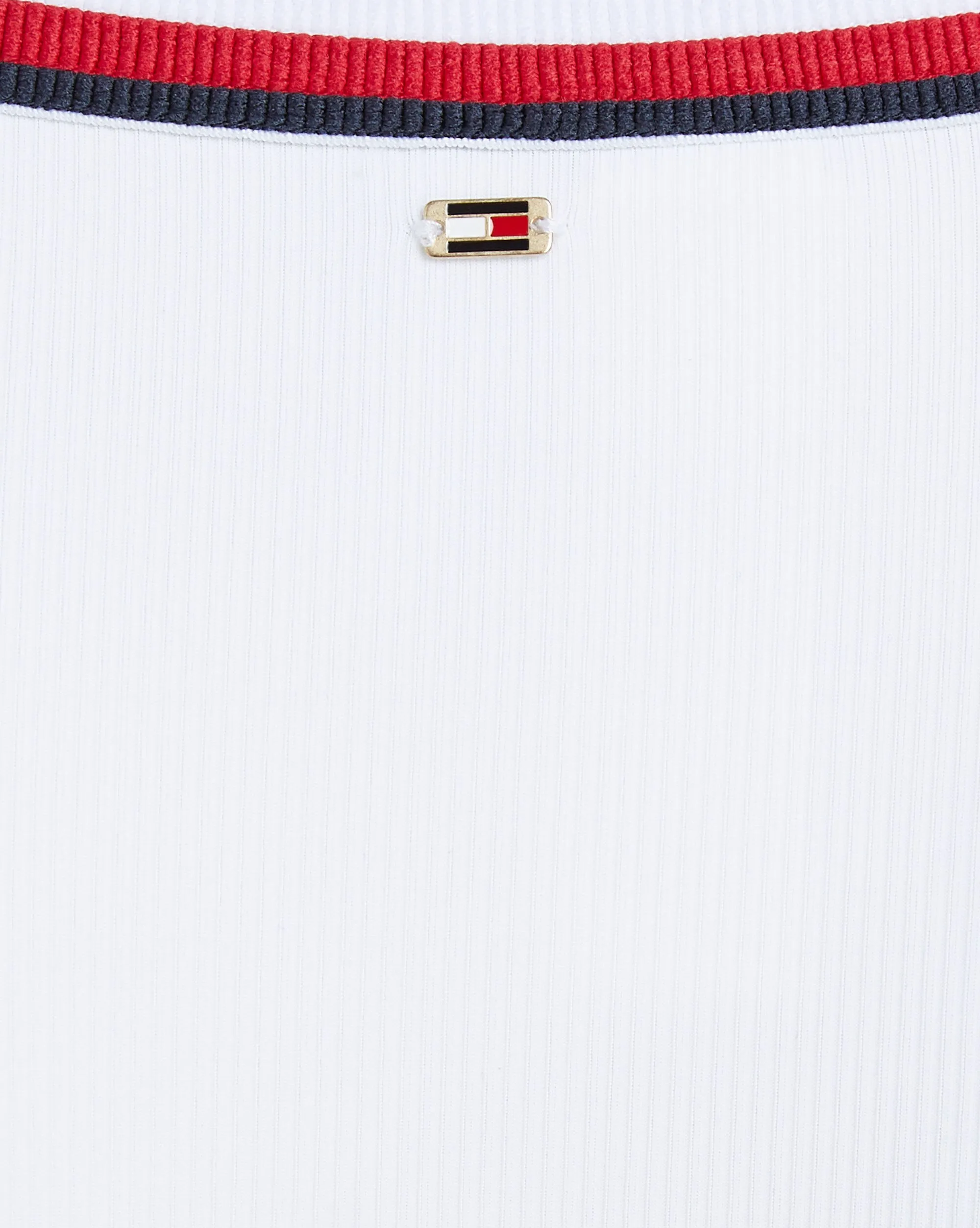 Tommy Hilfiger Slip Bikini a Culotte Global Stripe a Coste Bianco Donna