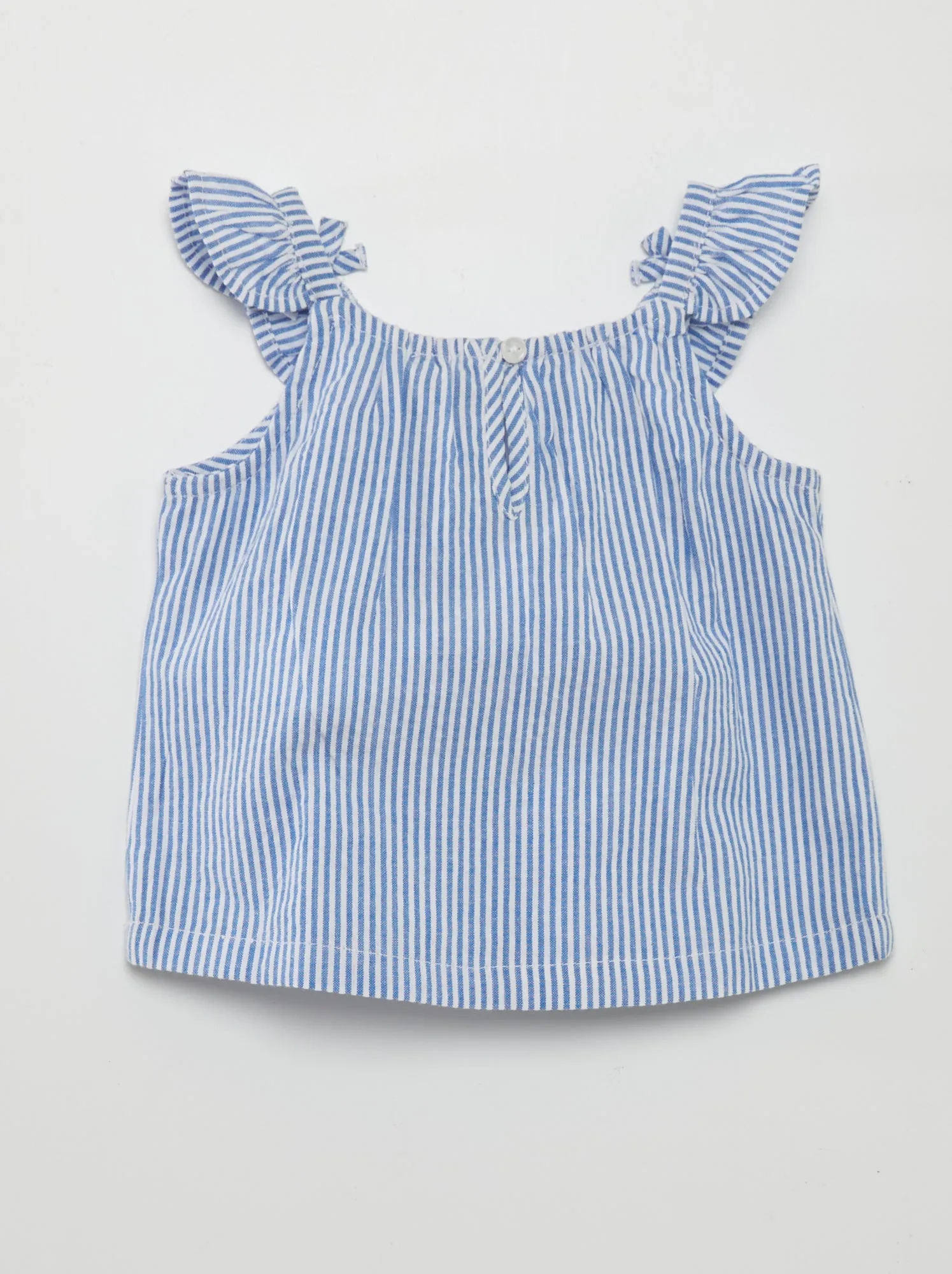 Top a righe con volant - BLU