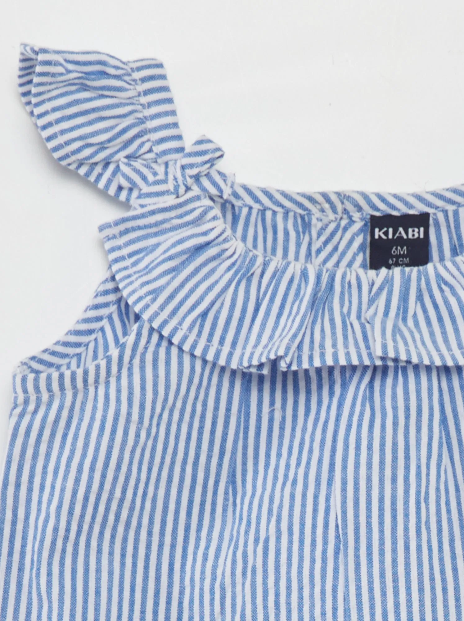 Top a righe con volant - BLU