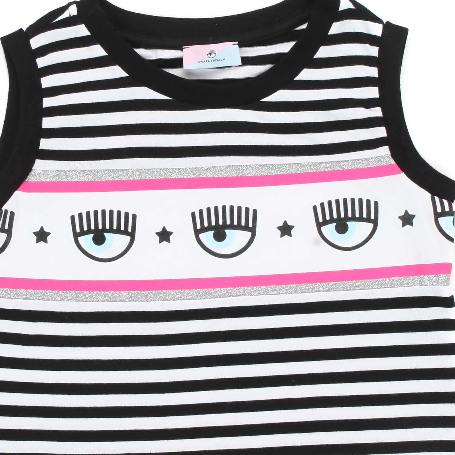 Top A Righe Logomania Bambina
