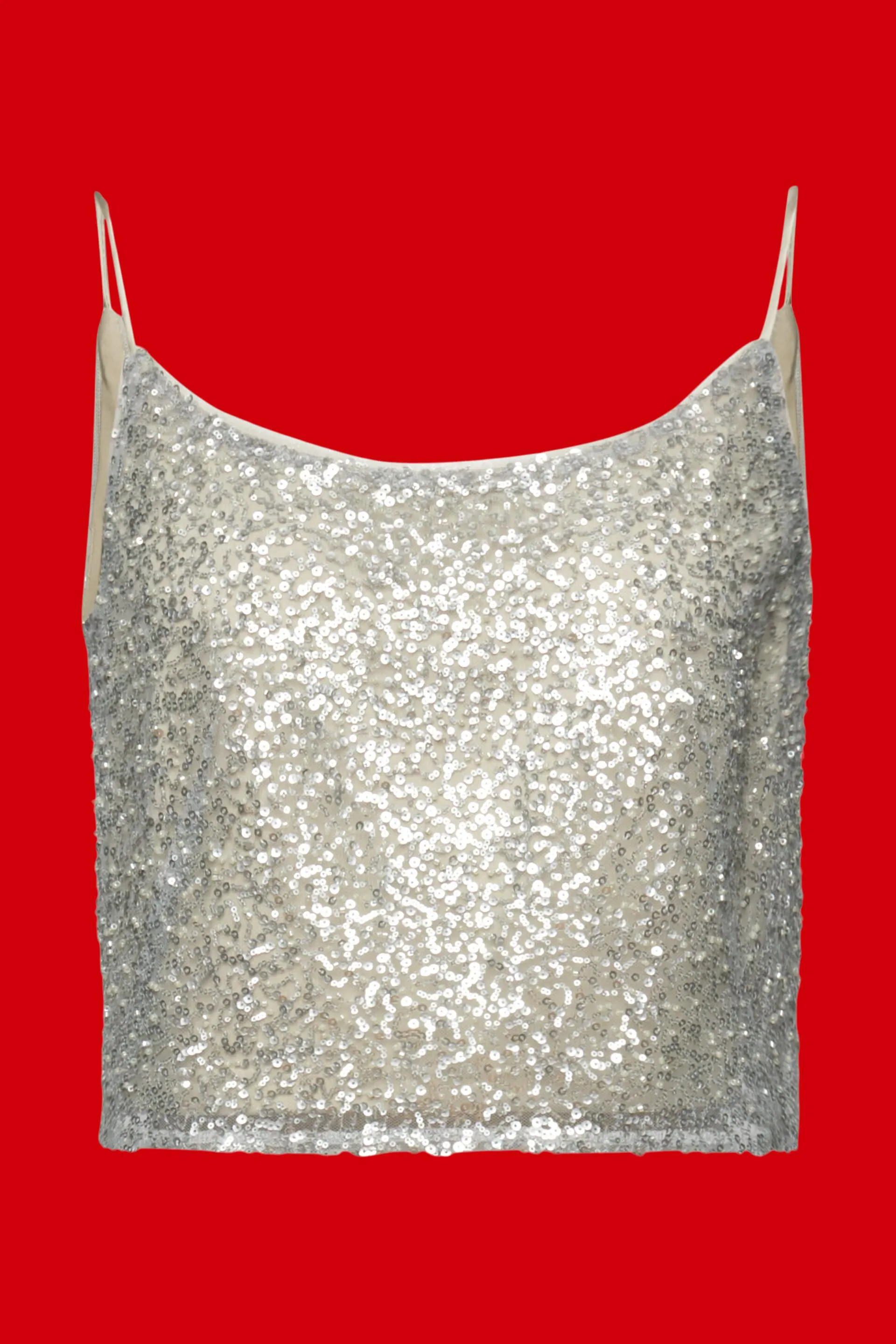 Top accorciato con paillettes scintillanti