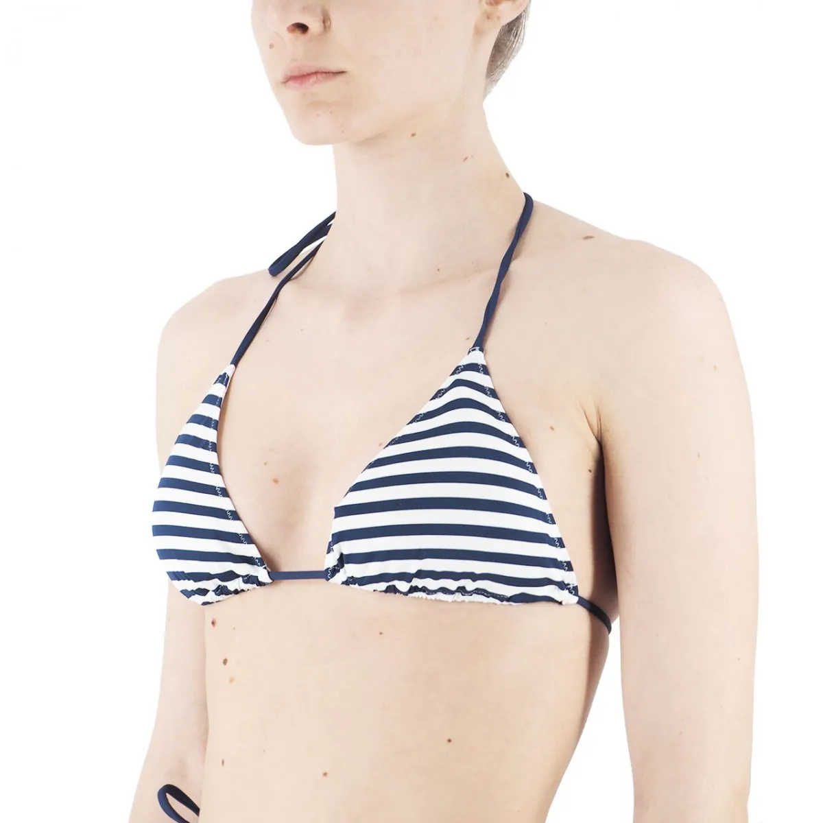 Top Leah A Righe Blu