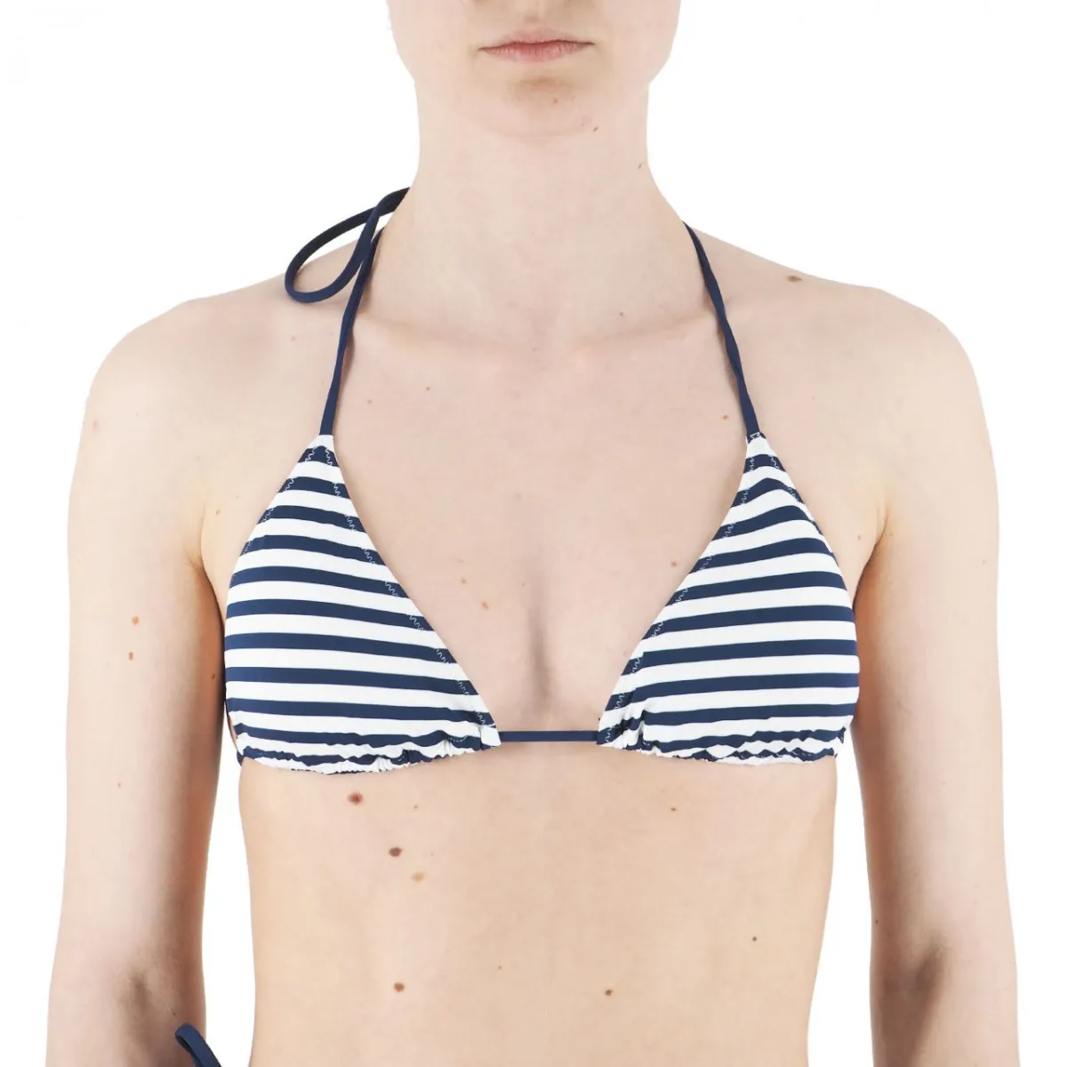 Top Leah A Righe Blu