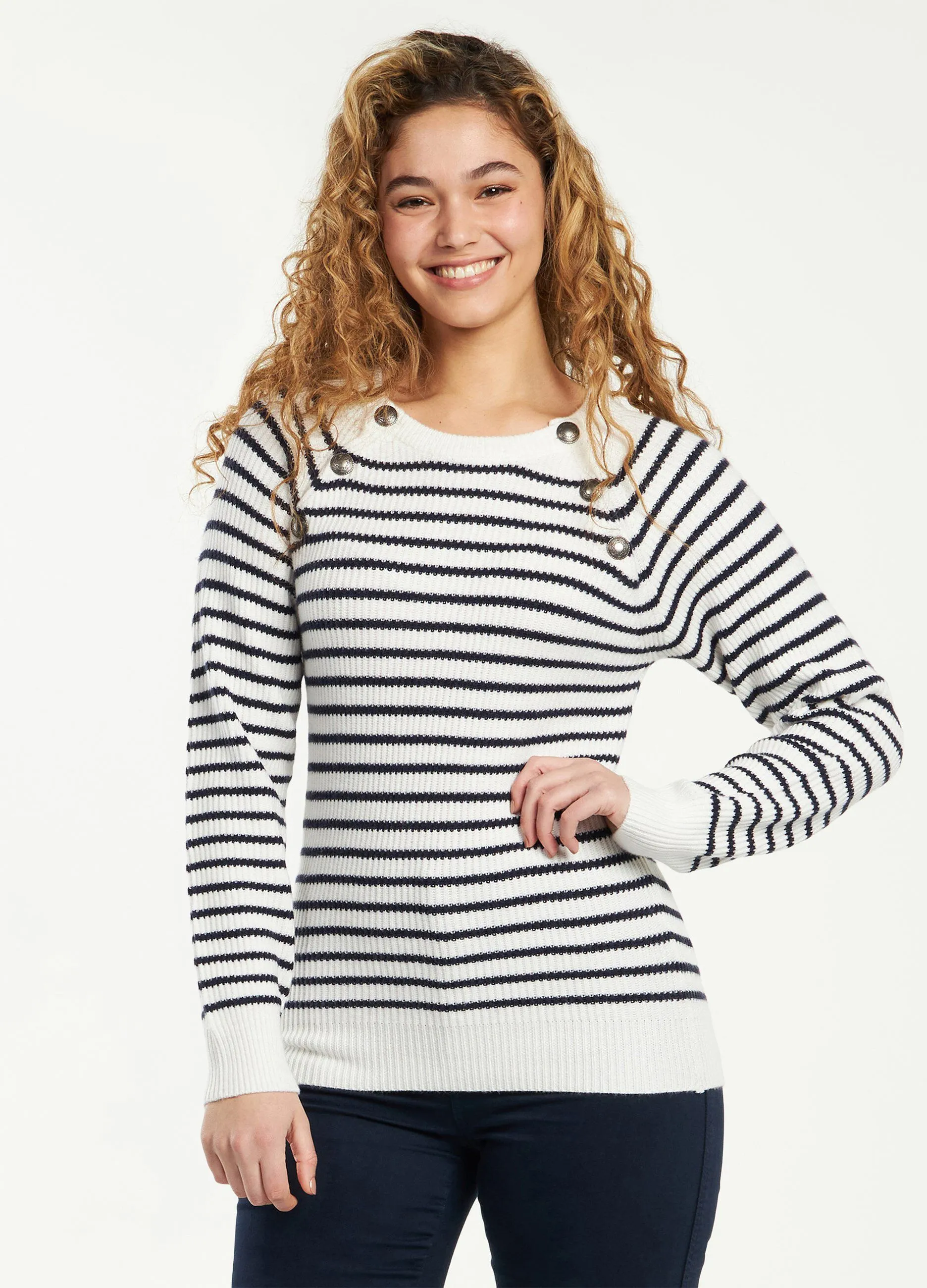 Tricot a righe in costina donna