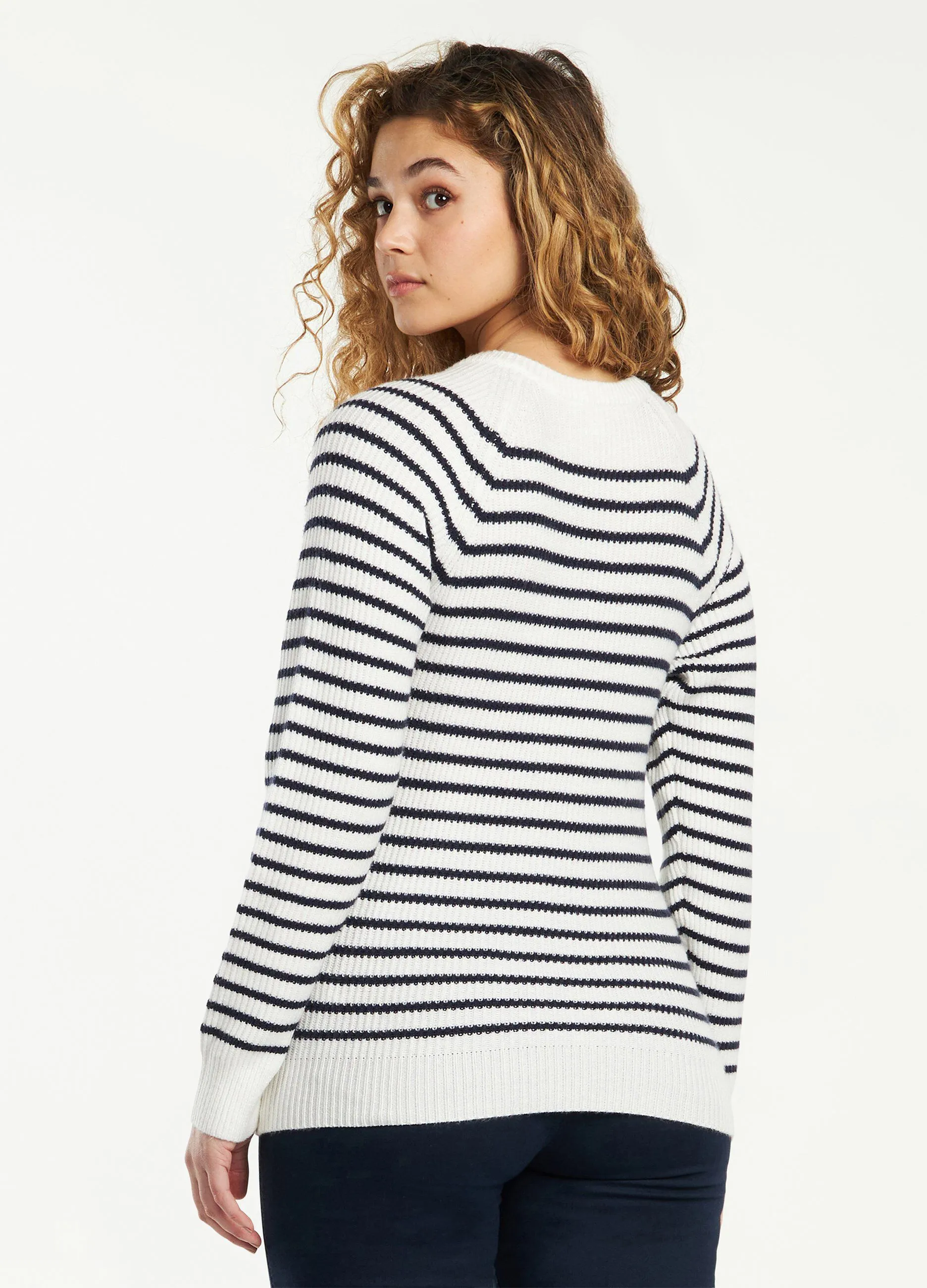 Tricot a righe in costina donna