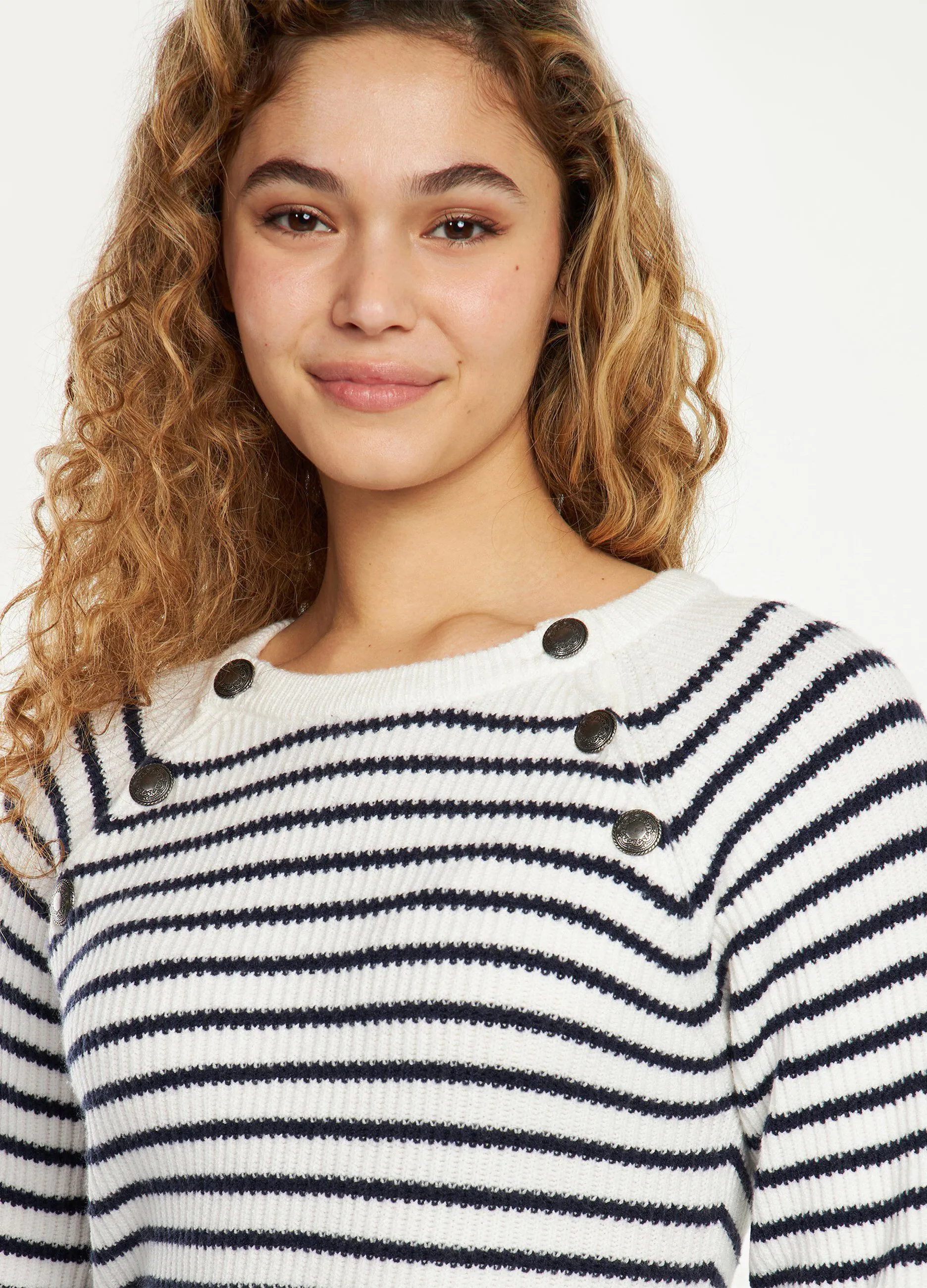 Tricot a righe in costina donna