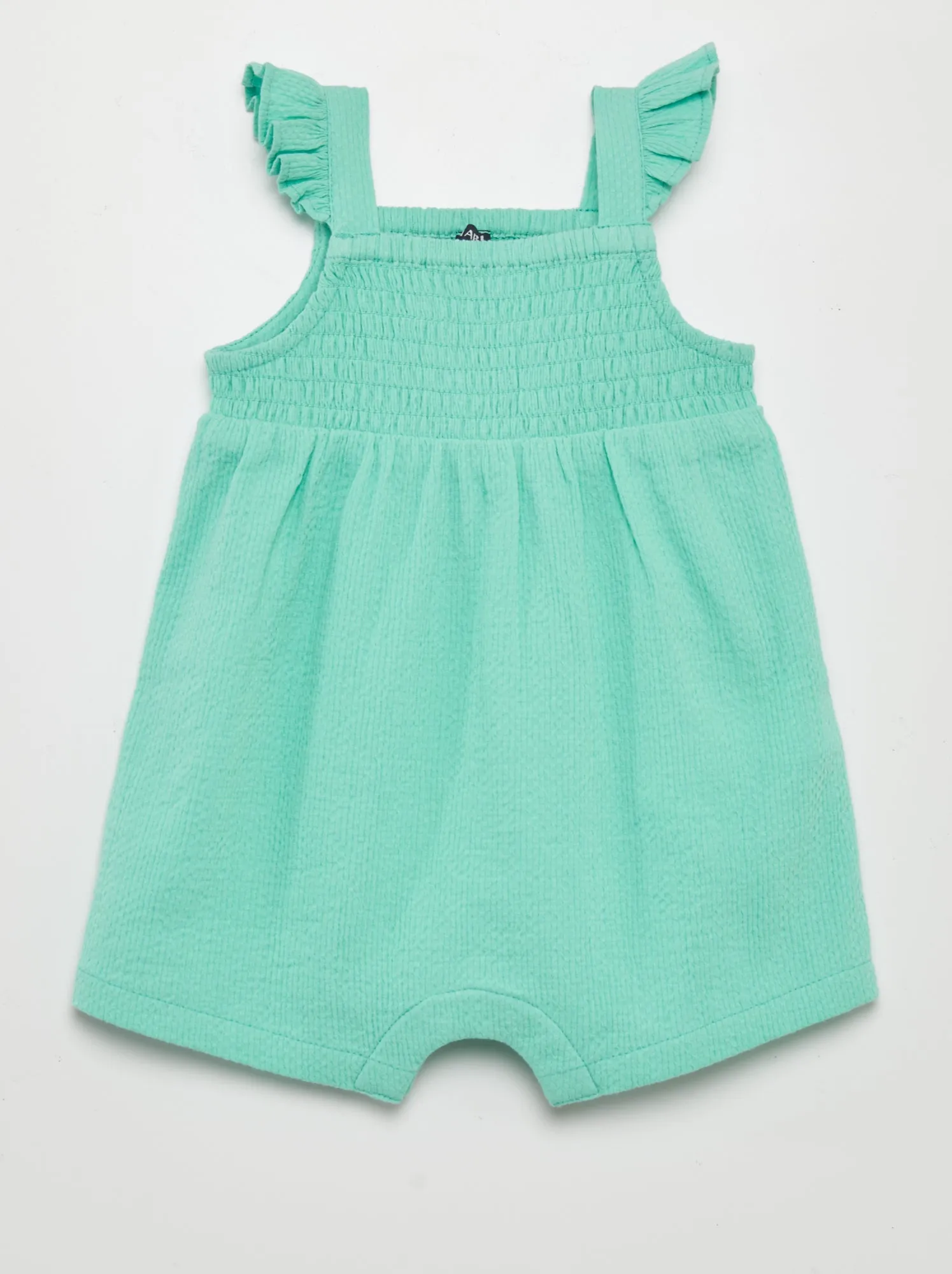 Tuta con shorts in maglia goffrata - BLU