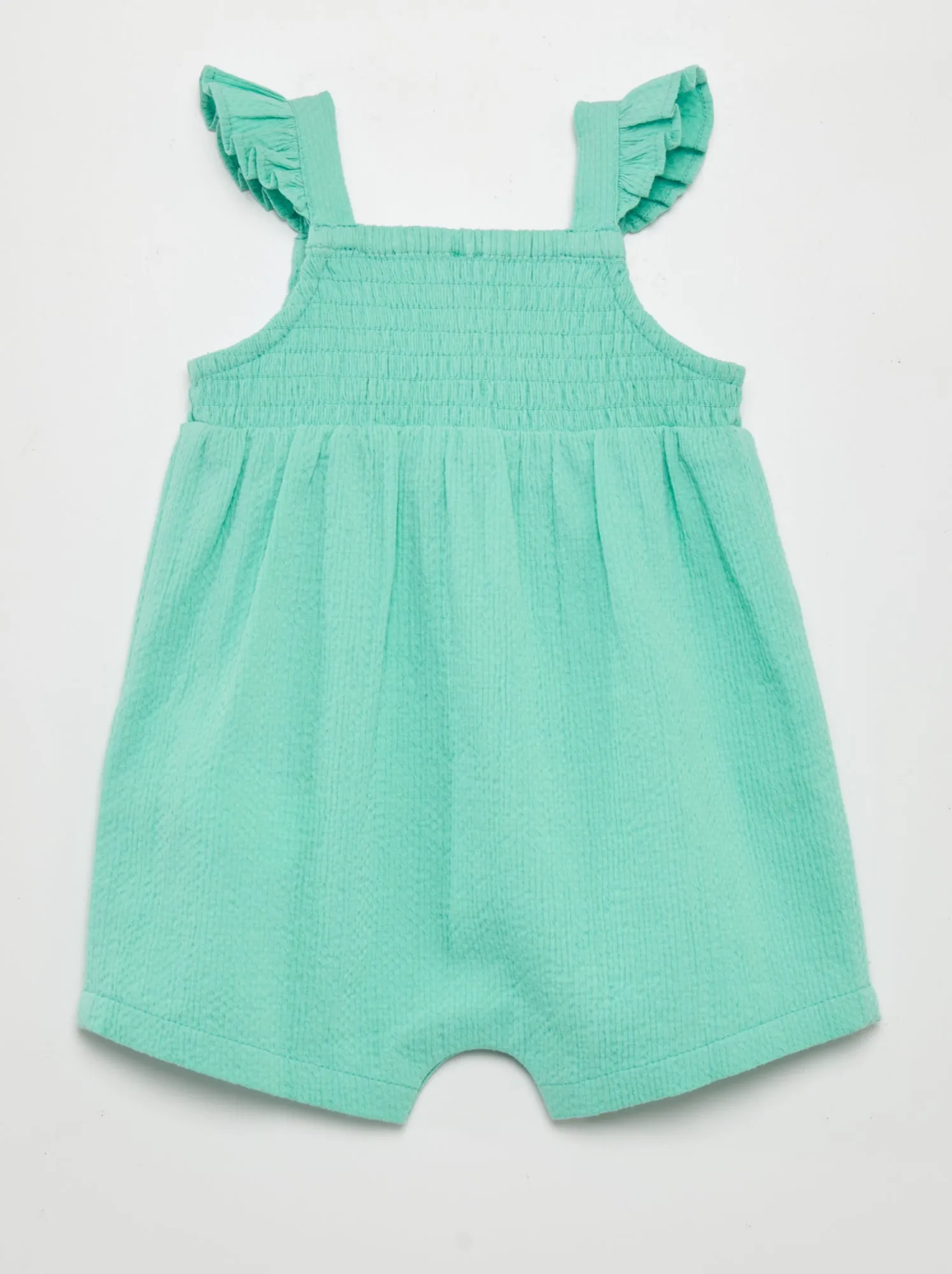 Tuta con shorts in maglia goffrata - BLU