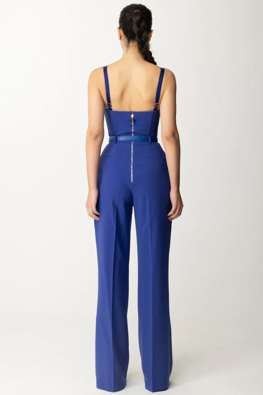 Tuta lunga bustier con cintura BLUE INDACO