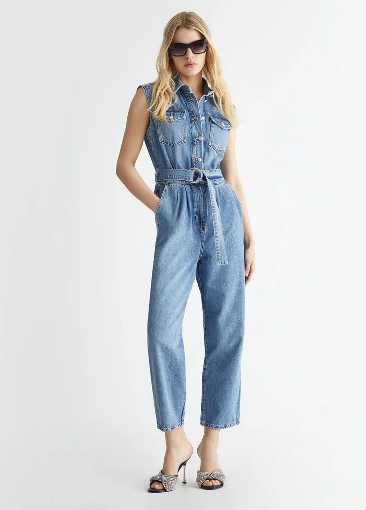Tuta lunga in denim liu jo