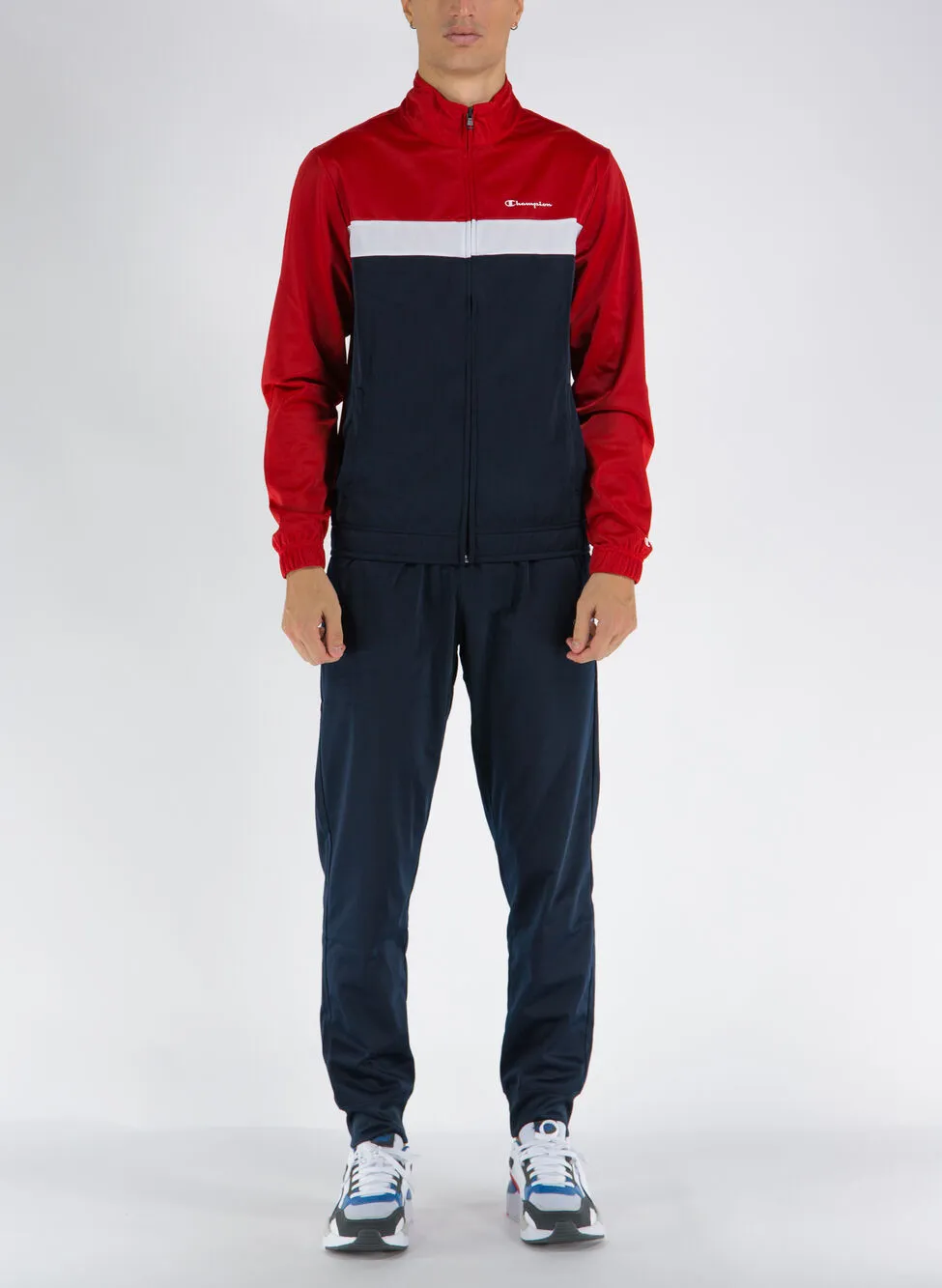 tuta poly full zip tricolor
