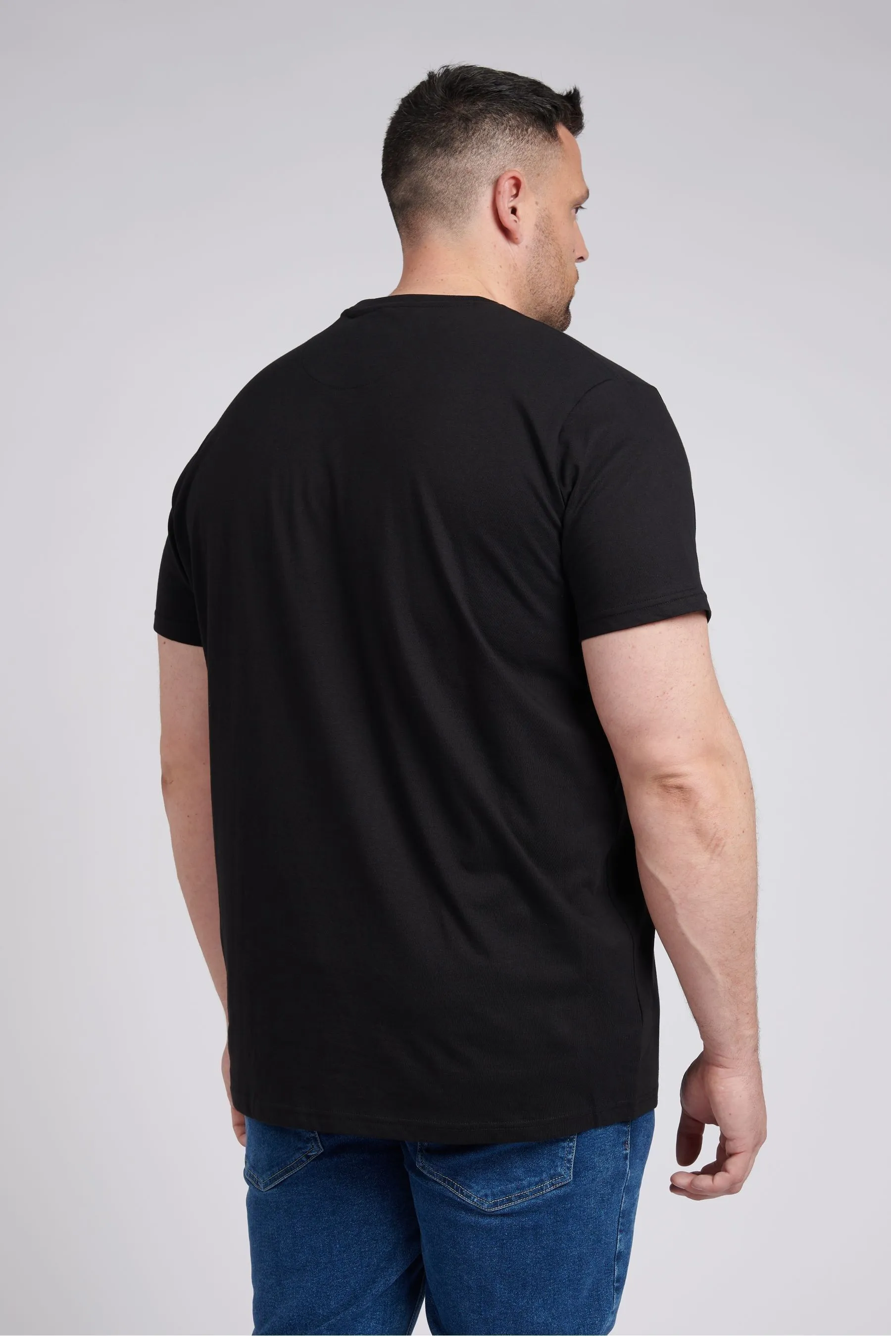 U.S. Polo Assn. Uomo - Nero con Tall A righe grandi e Tall A righe - Maglietta