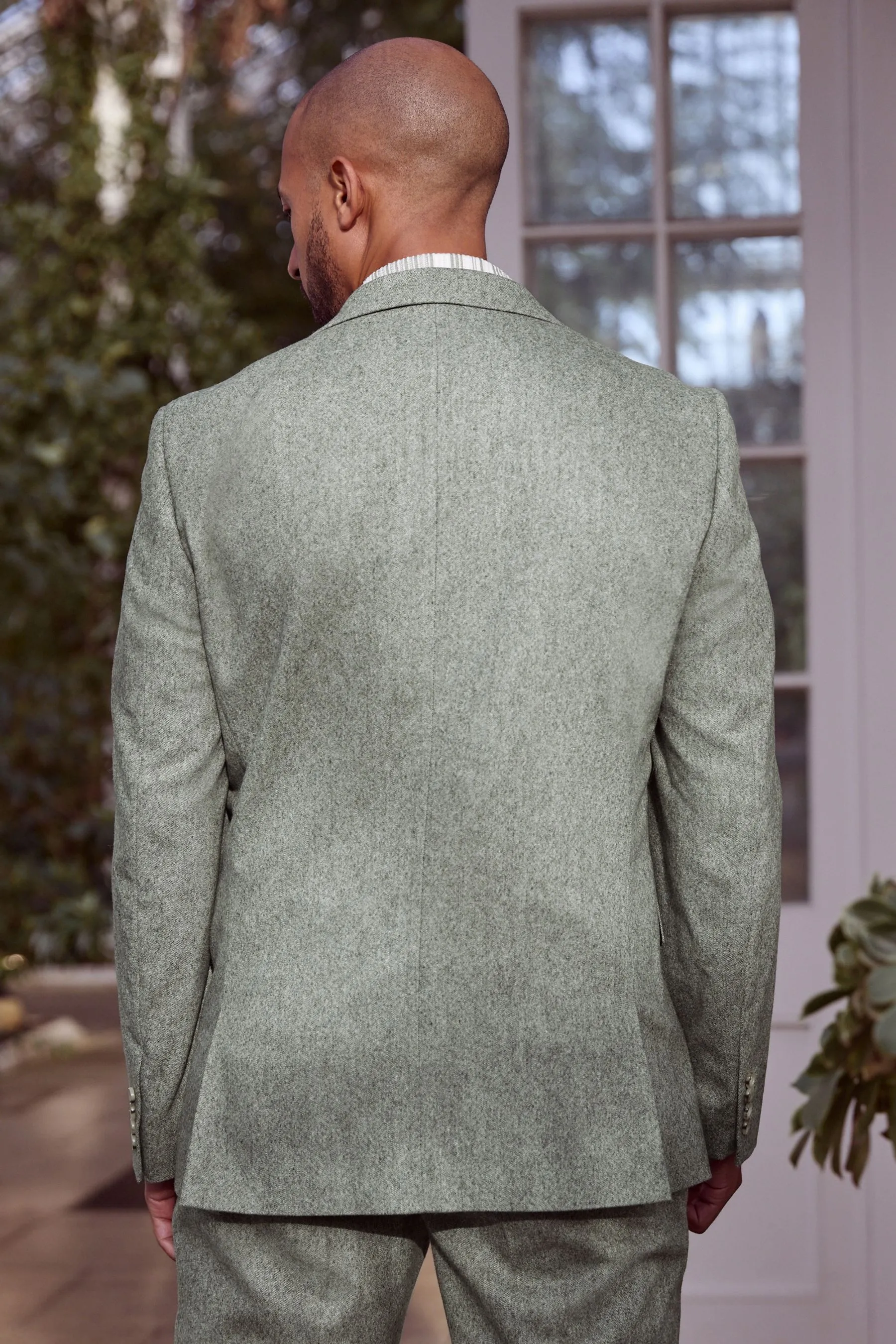 Verde  - Vestibilità sartoriale Nova Fides - Completo in Blend lana italiana: Giacca