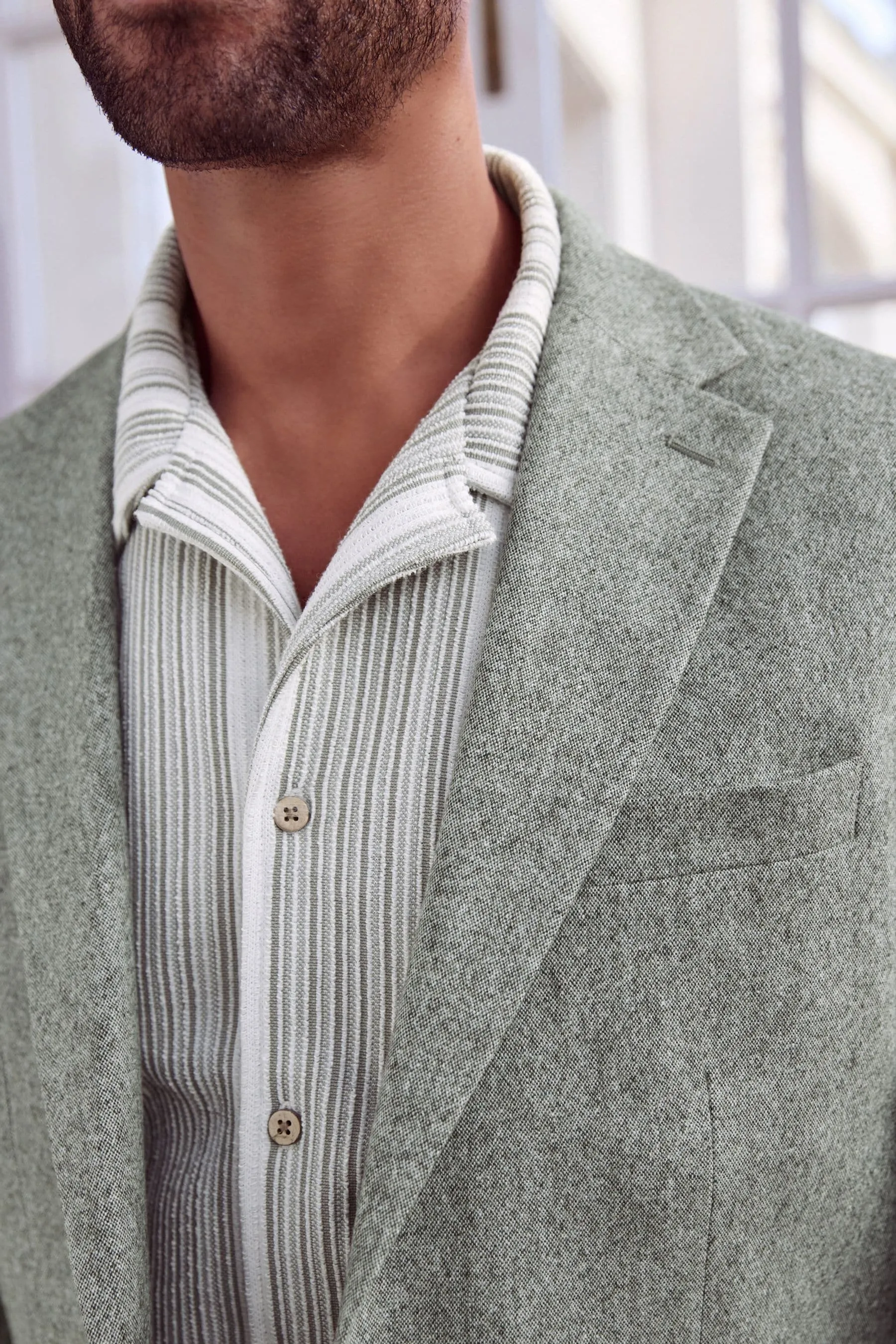 Verde  - Vestibilità sartoriale Nova Fides - Completo in Blend lana italiana: Giacca