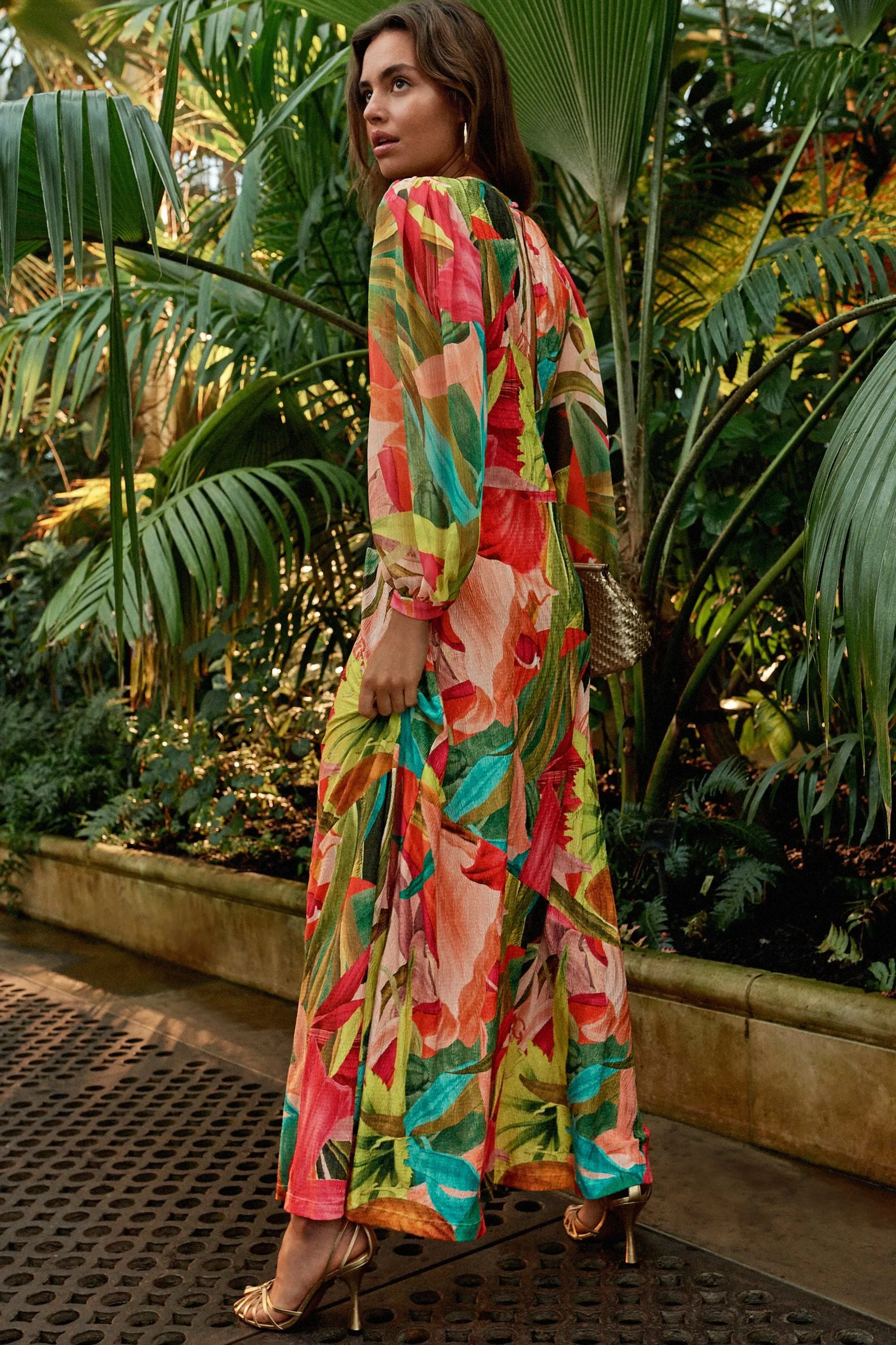 Vivace fantasia floreale  - Kew Collection - Manica lunga - Abito maxi