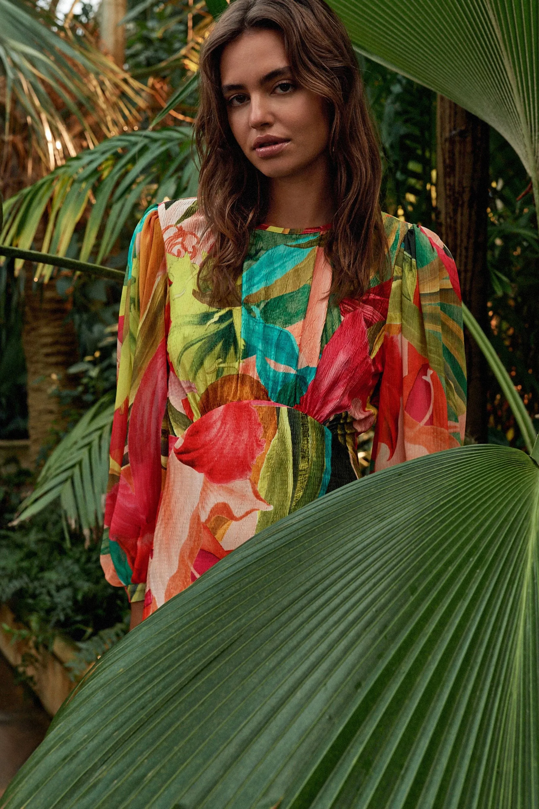 Vivace fantasia floreale  - Kew Collection - Manica lunga - Abito maxi