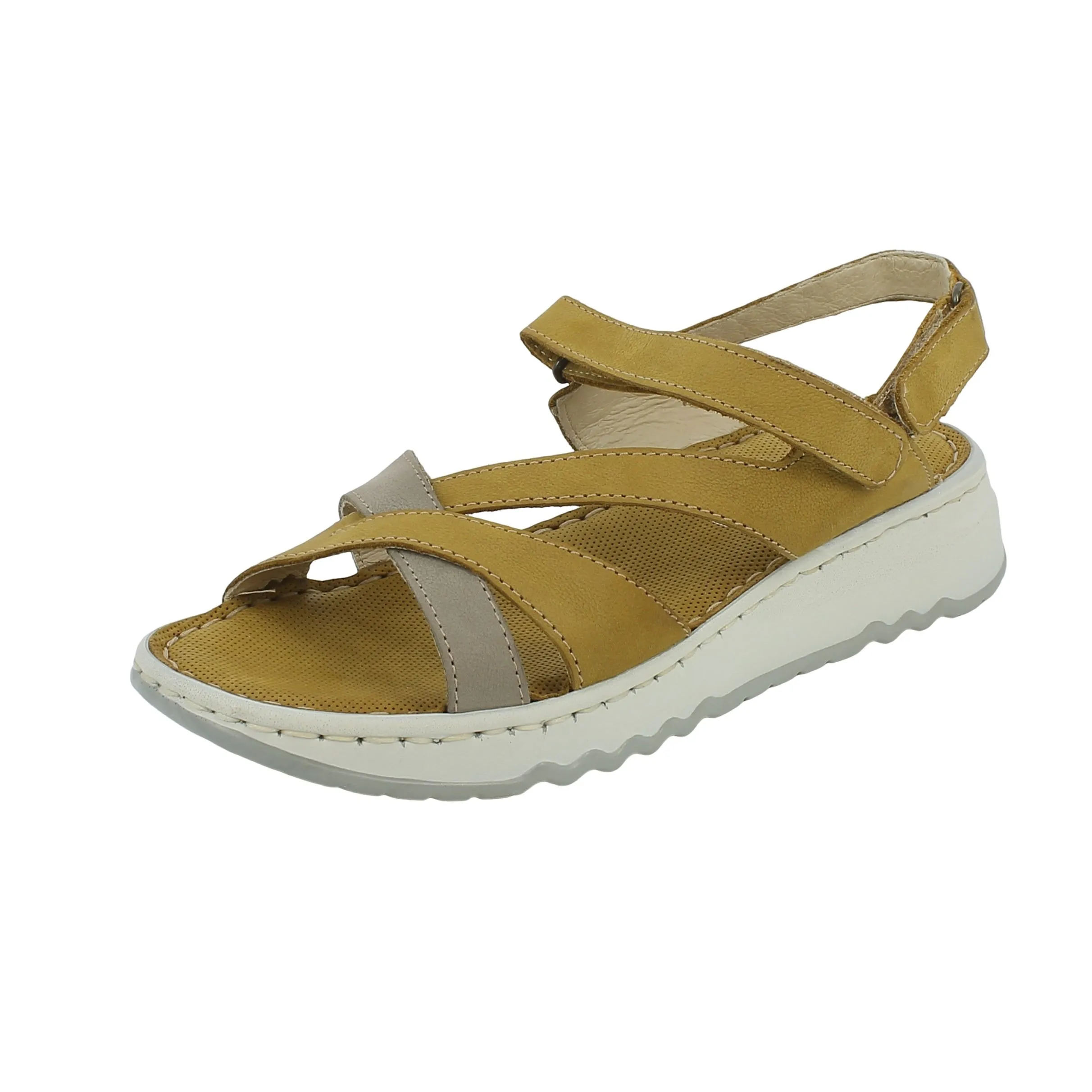 Walk in the City  Sandalo in pelle gialla con listini 