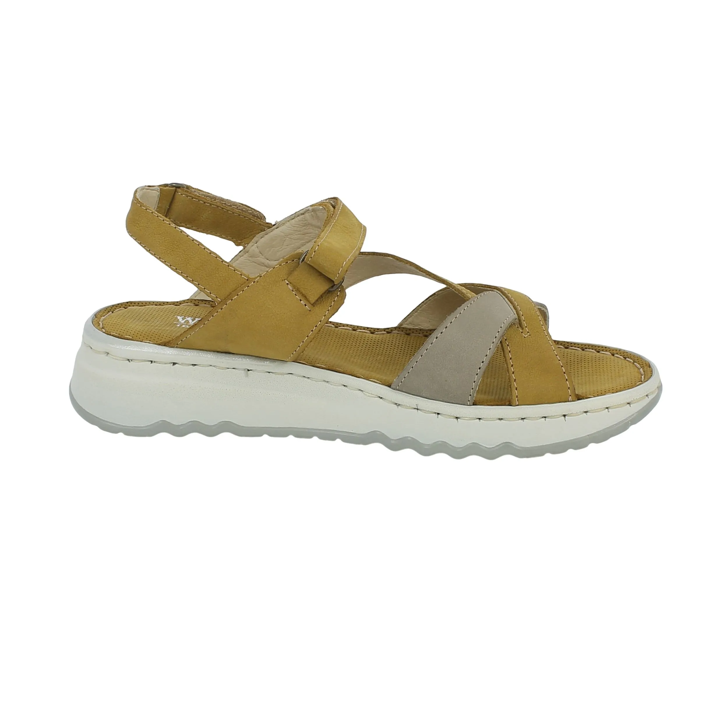 Walk in the City  Sandalo in pelle gialla con listini 