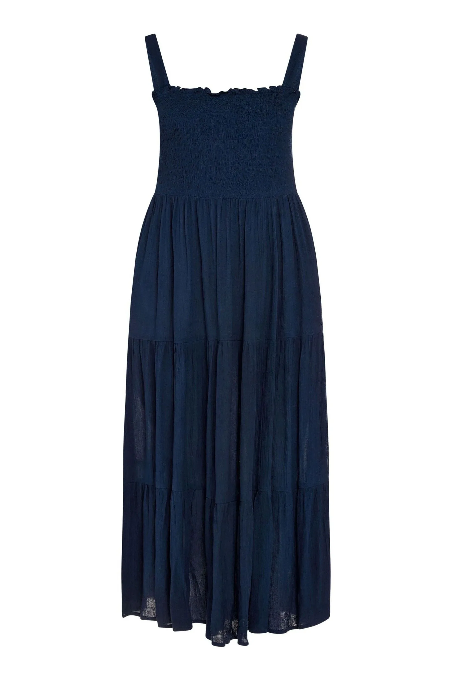 Yours Curve - Abito maxi a balze arricciato con spalline