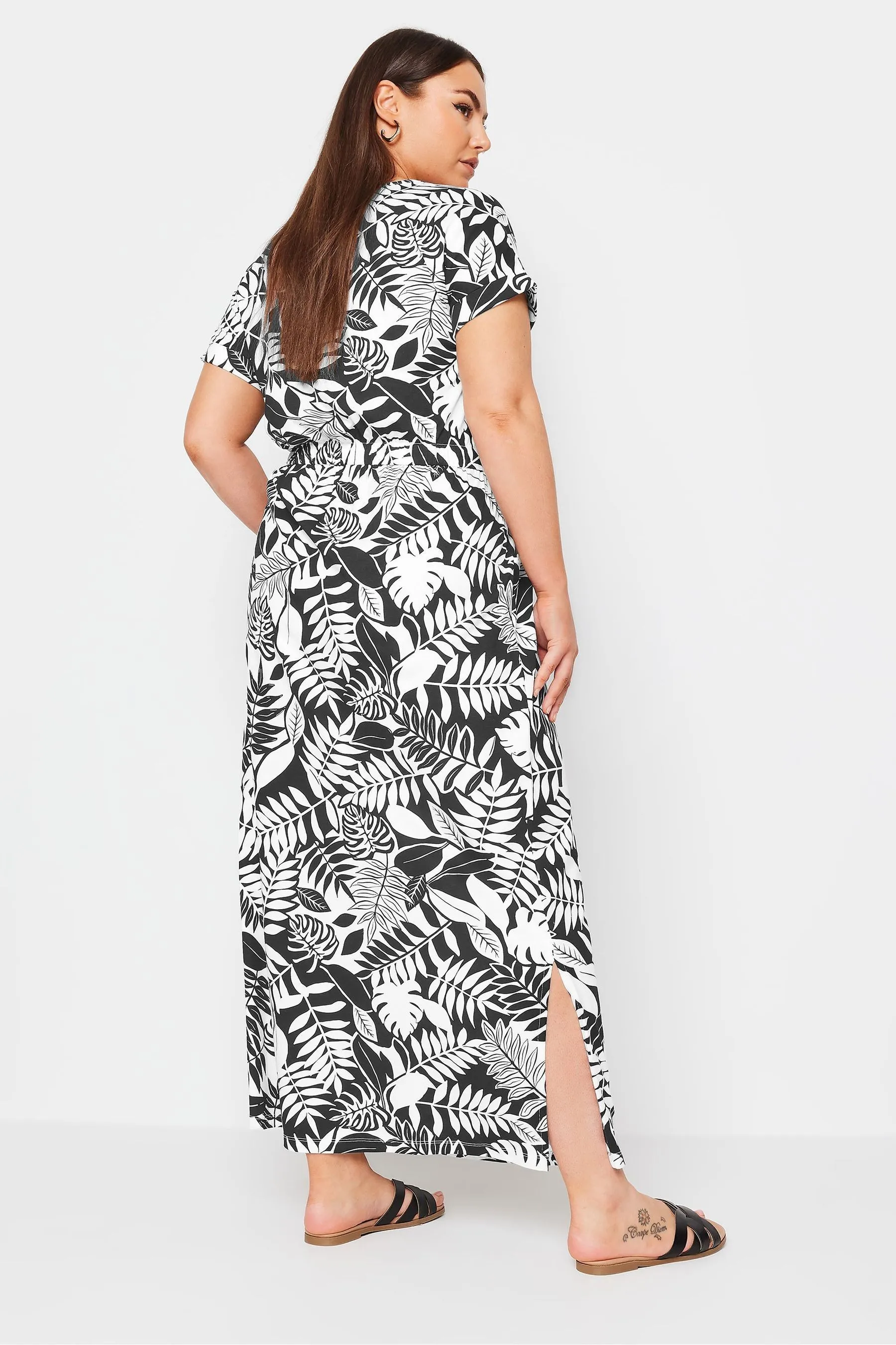 Yours Curve - Abito maxi con coulisse e spacco laterale