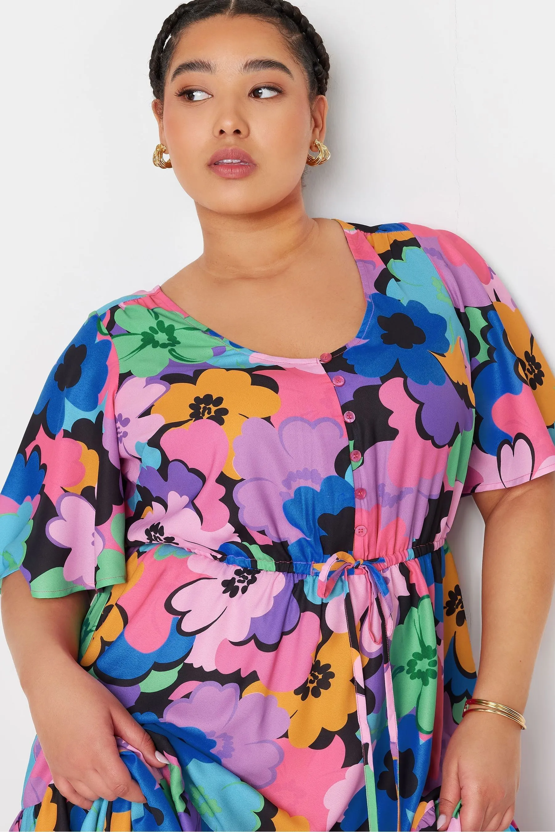Yours Curve - Abito maxi con maniche a pipistrello