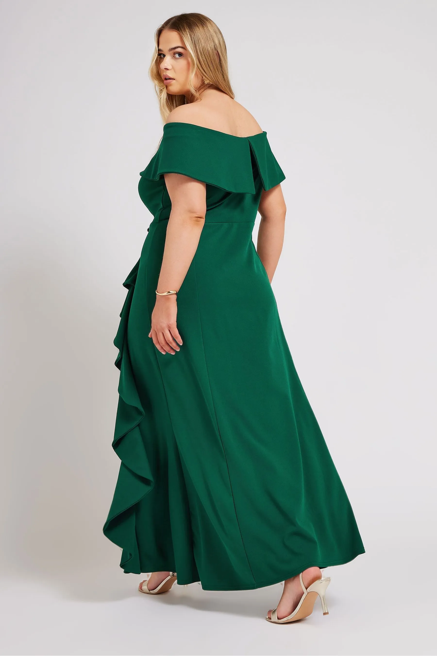 Yours Curve London - Ruches - Abito maxi con scollo alla Bardot