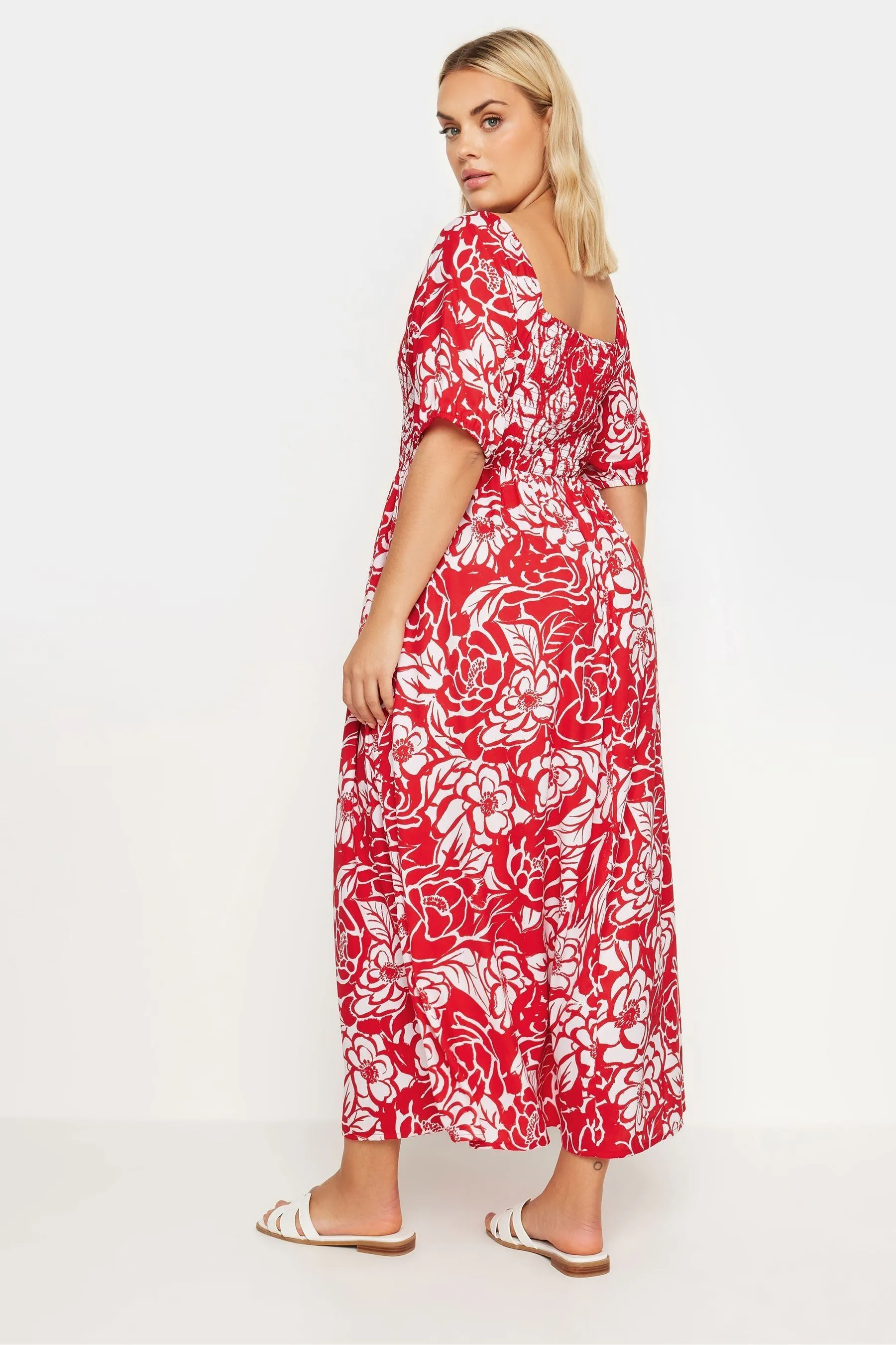 Yours Curve - Maxi arricciato  - Abito con scollo squadrato